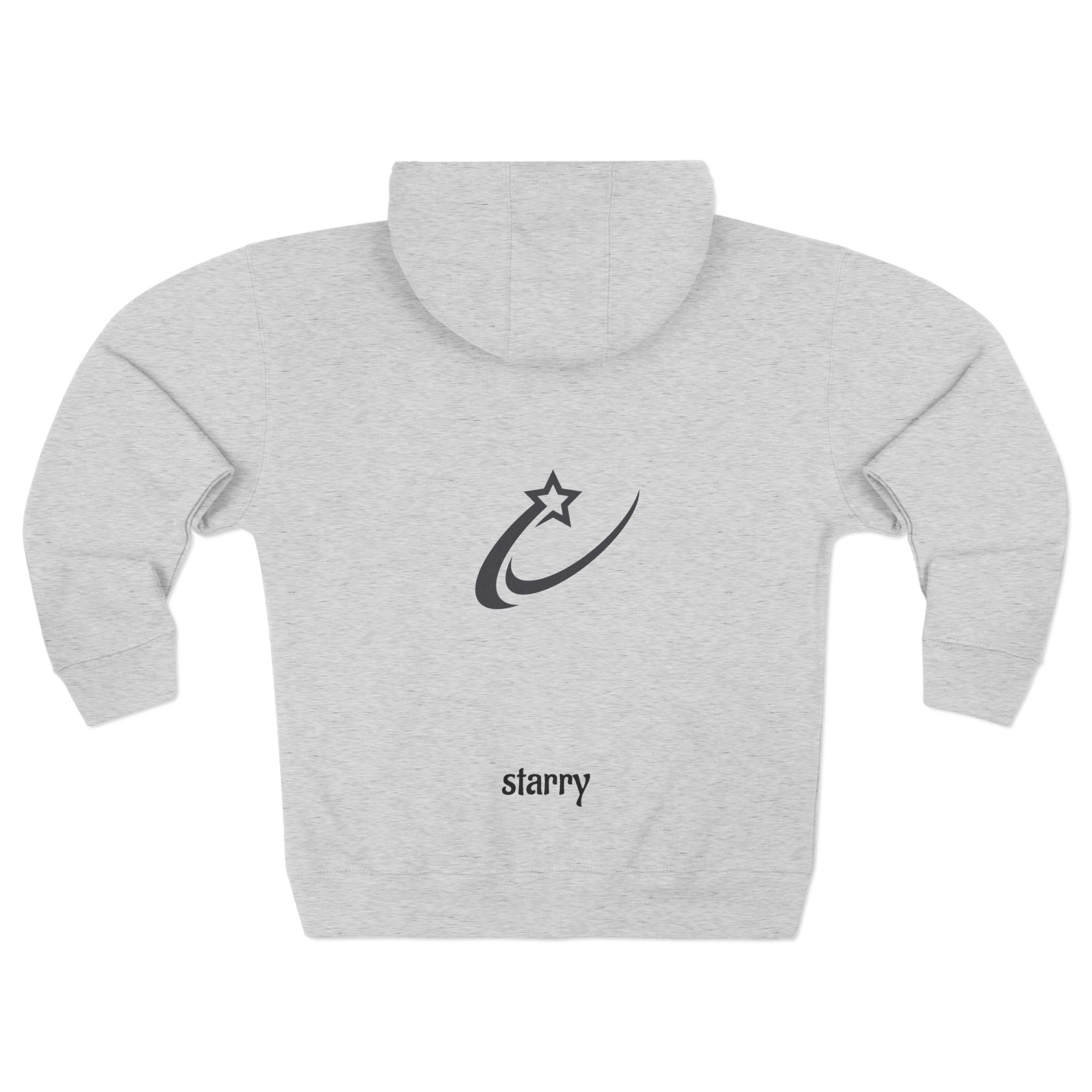 Starry Shooting Star Zip Hoodie — Minimal Astral Graphic Zip-Up