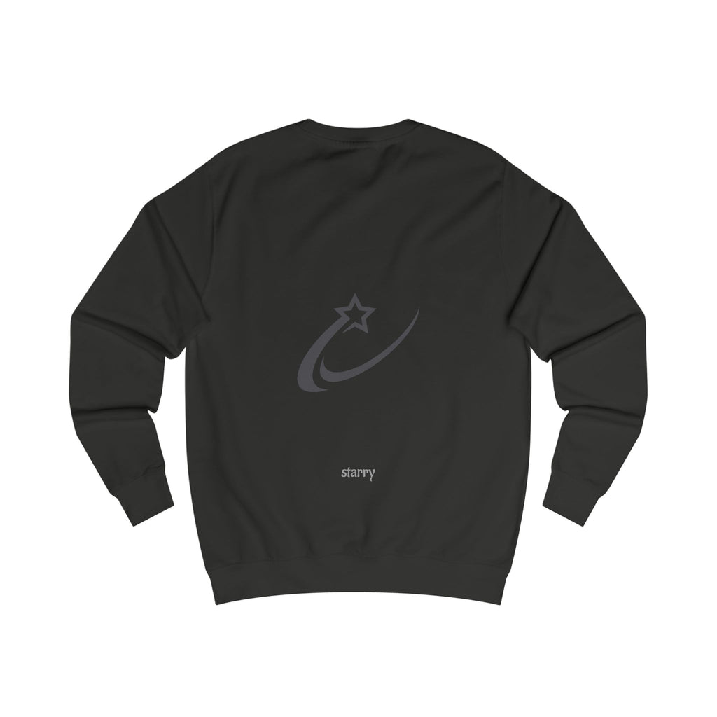 Mens Starry Crewneck Sweatshirt — Minimal Shooting Star Logo