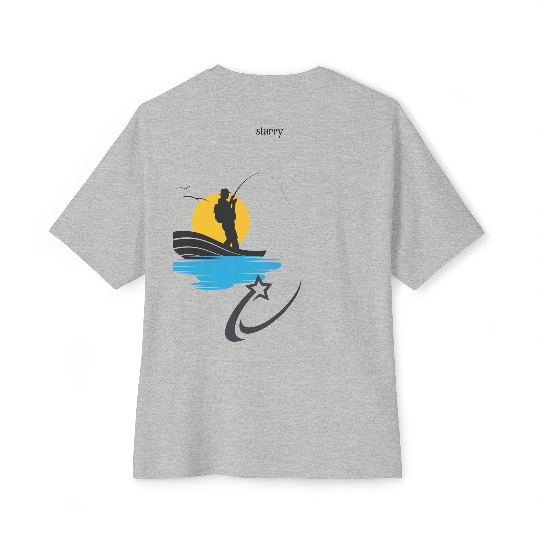 Boxy Tee — 'starry' Fishing Sunset Graphic Shirt