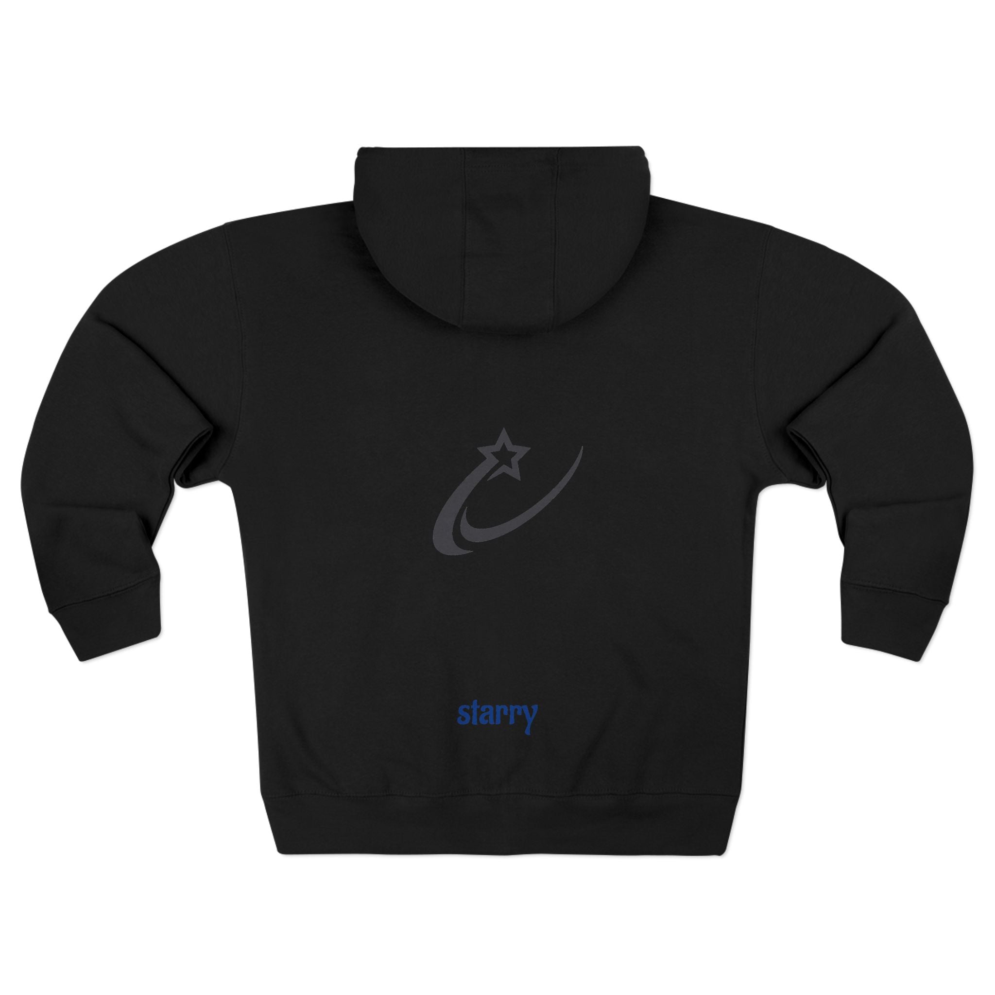Starry Shooting Star Zip Hoodie — Minimal Astral Graphic Zip-Up