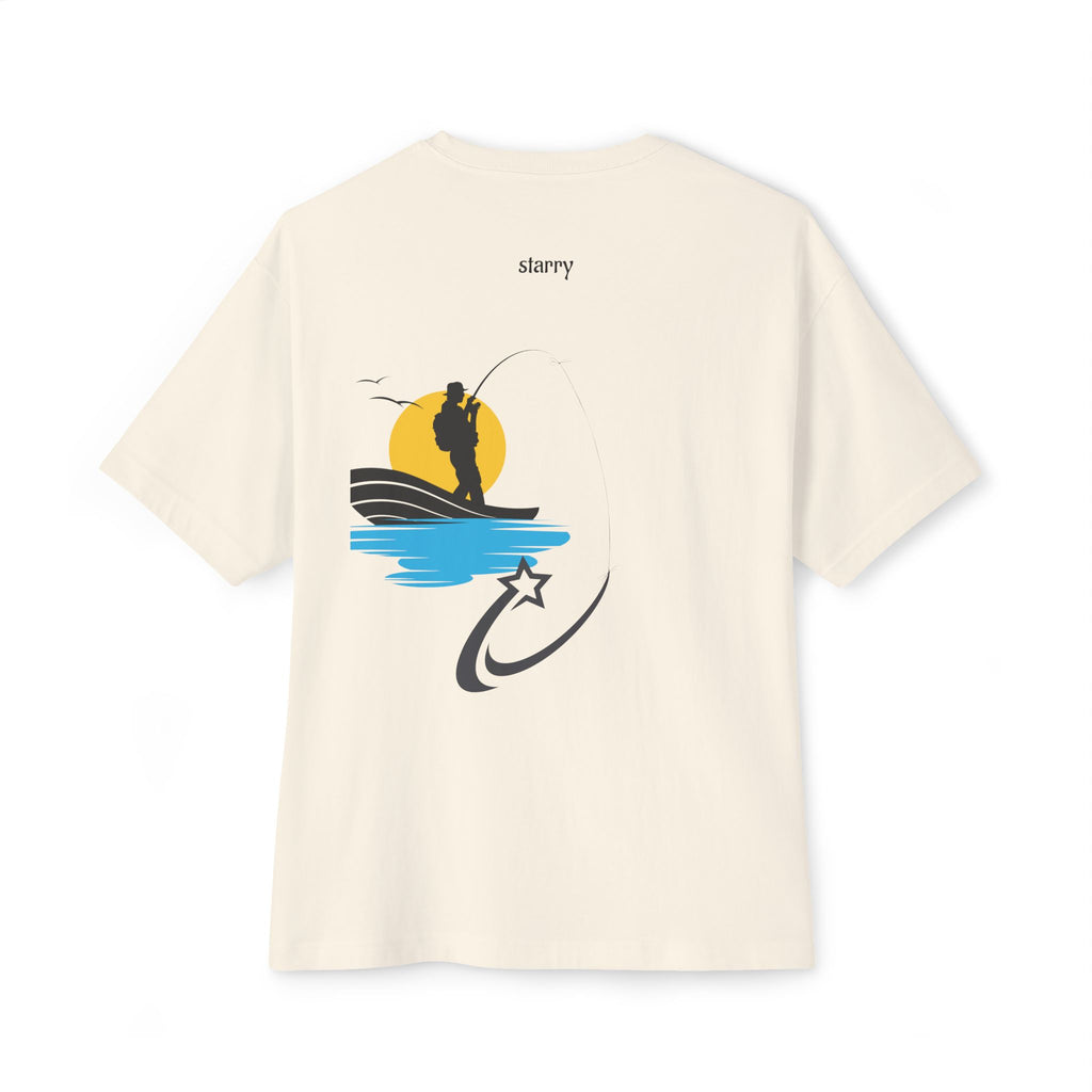 Boxy Tee — 'starry' Fishing Sunset Graphic Shirt