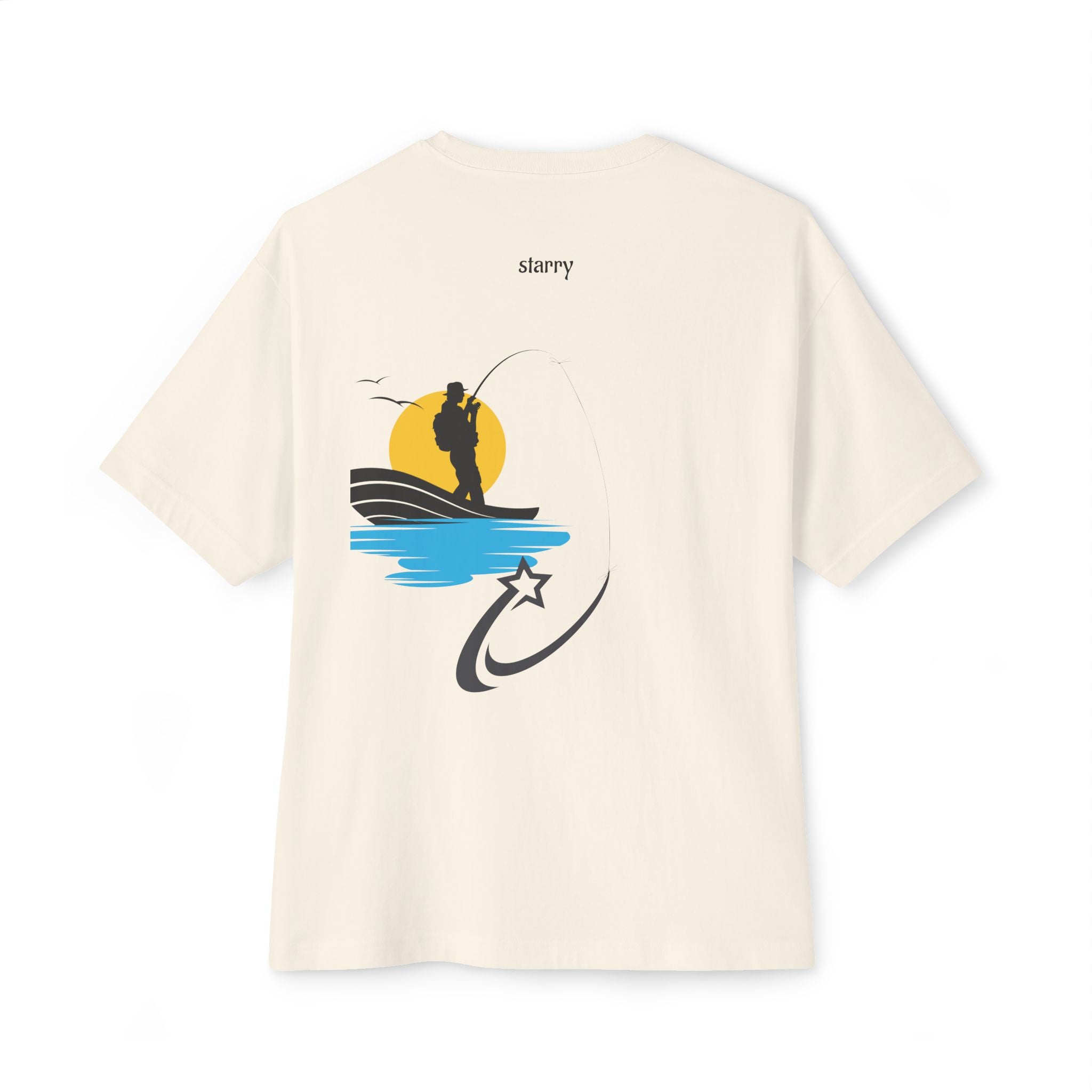 Boxy Tee — 'starry' Fishing Sunset Graphic Shirt