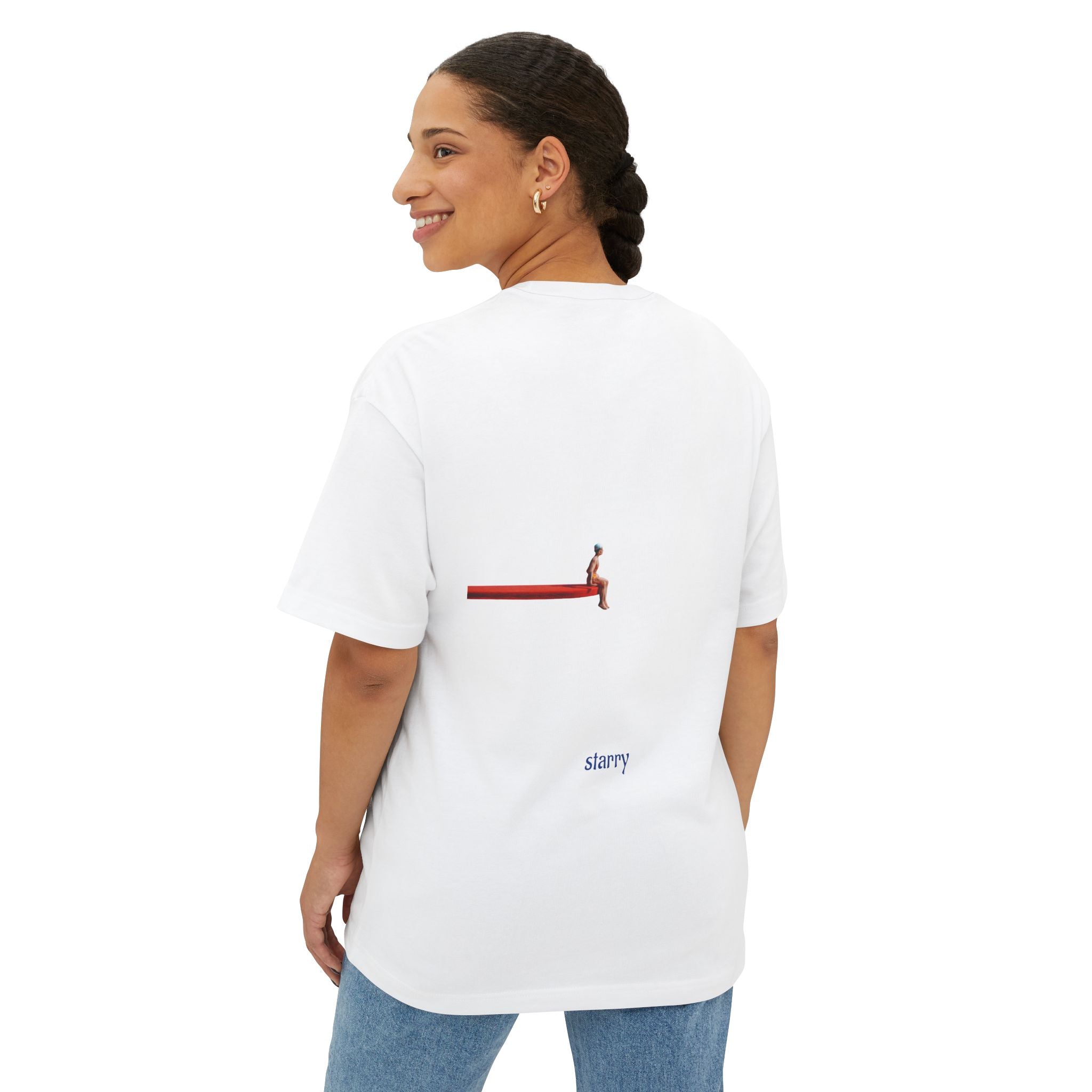 Boxy Tee — Minimal 'starry' Back Graphic Tee