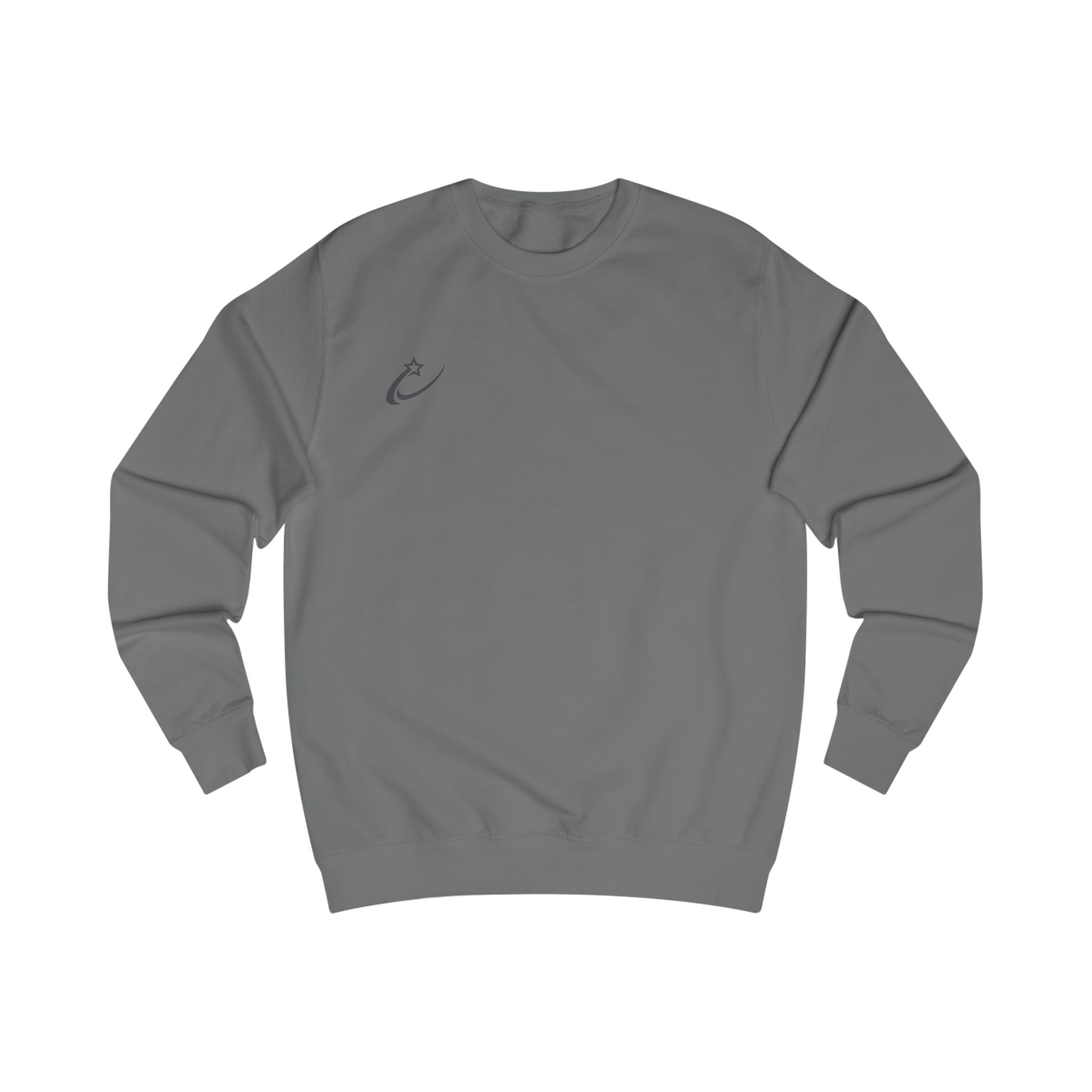 Mens Starry Crewneck Sweatshirt — Minimal Shooting Star Logo