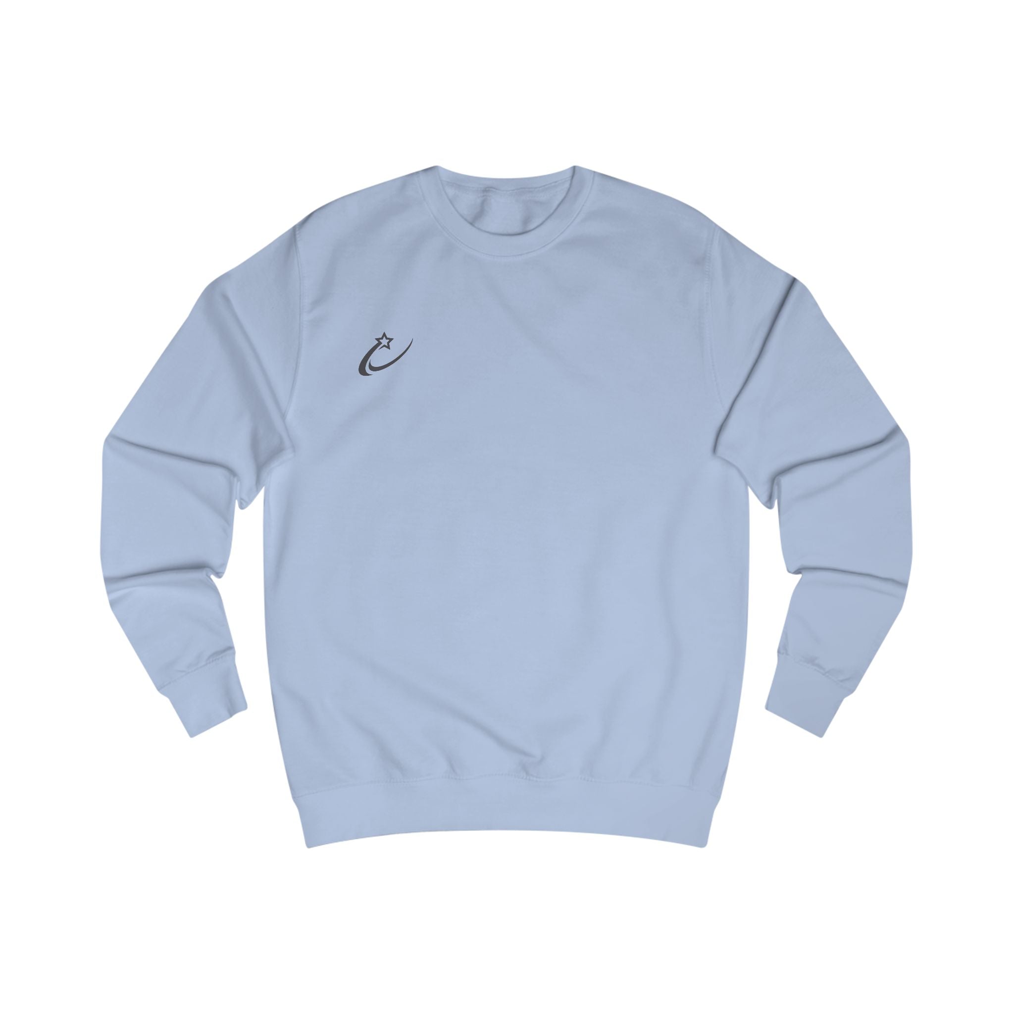 Mens Starry Crewneck Sweatshirt — Minimal Shooting Star Logo