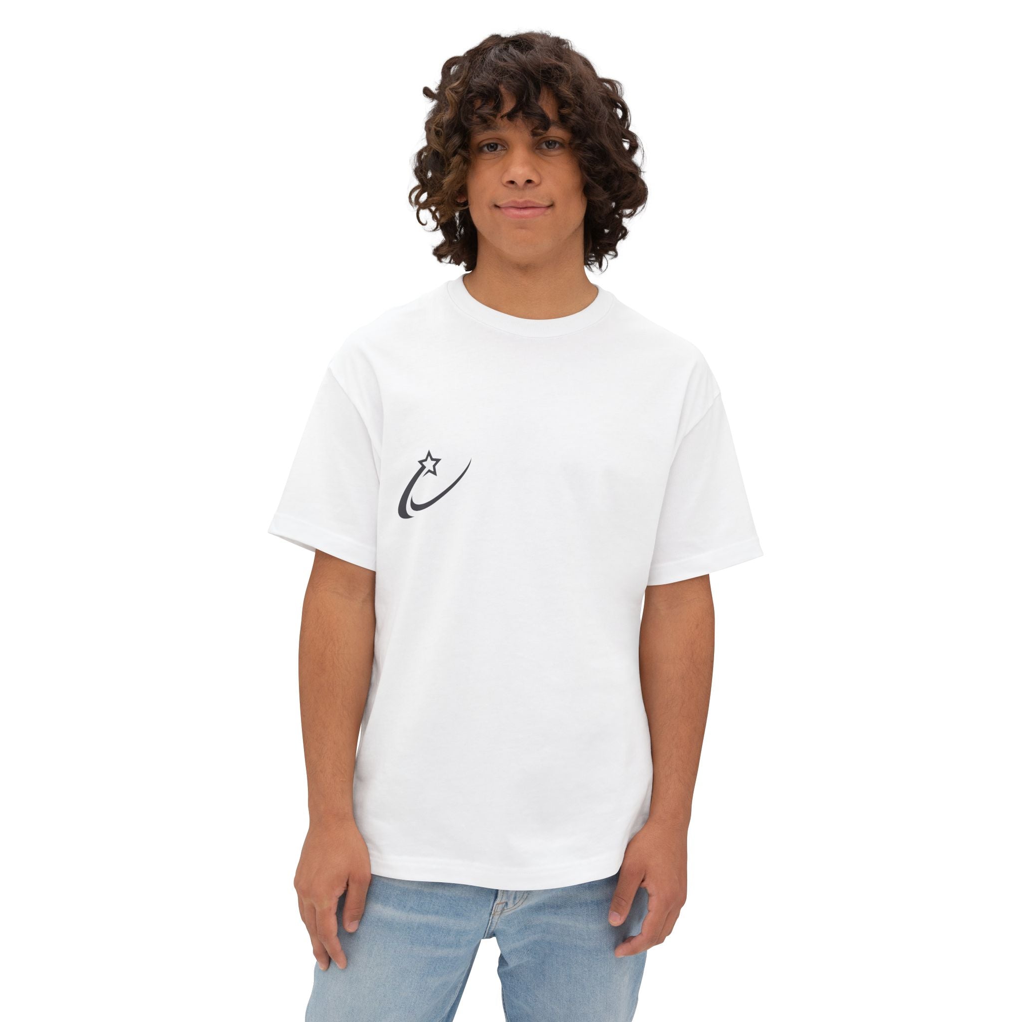 Boxy Tee — Minimal 'storry' Cartoon Back Print