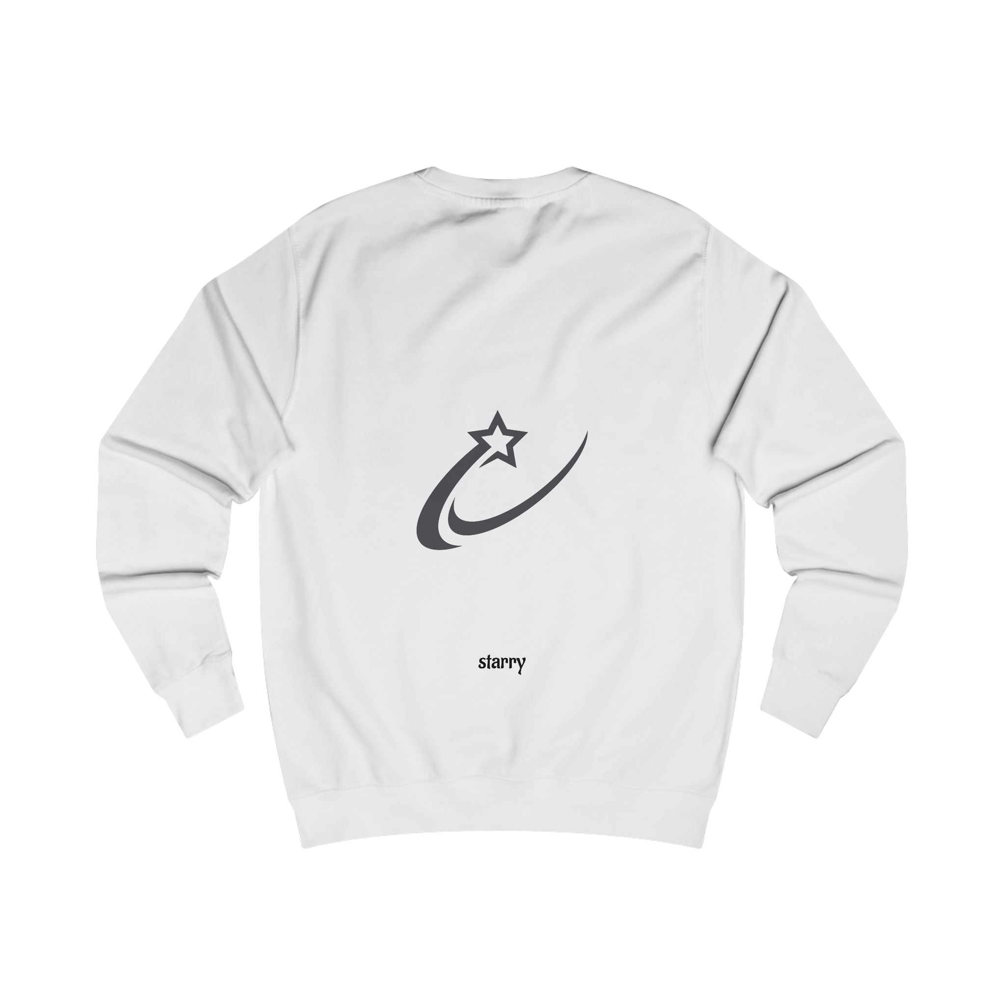 Mens Starry Crewneck Sweatshirt — Minimal Shooting Star Logo