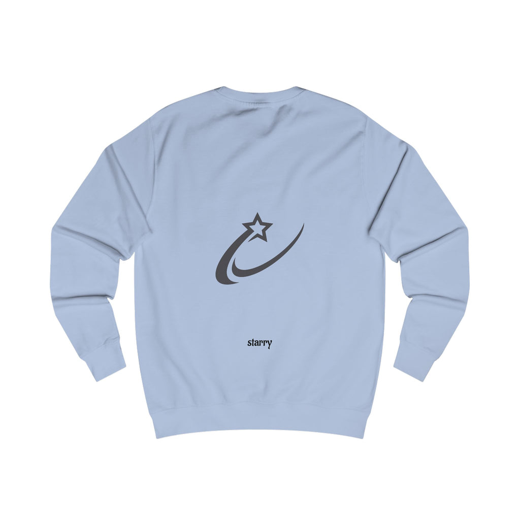 Mens Starry Crewneck Sweatshirt — Minimal Shooting Star Logo